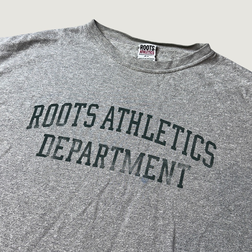 Roots Long Sleeve Shirt Mens M Athletics Department Gray 73 Graphic Roots Canada